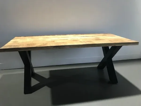 Afbeelding van Mango tafel met X-legs, 200X90x78 CM.