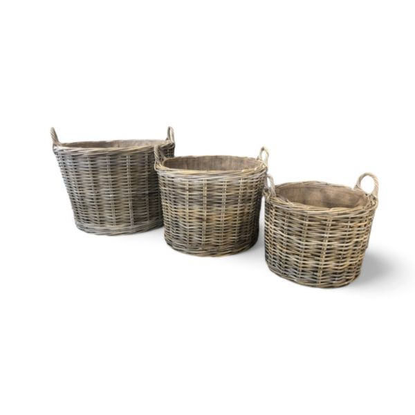 Picture of Round Basket, set of 3 + Wheels, Jutte